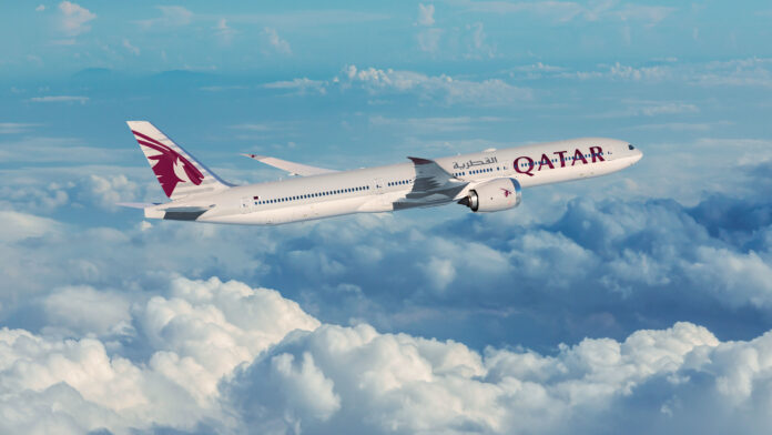 Boeing and Qatar Airways announced the Middle Eastern airline placed an order for 20 more 777-9 airplanes, which expands the carrier's 777X order book to nearly 100 airplanes. Photo: Boeing