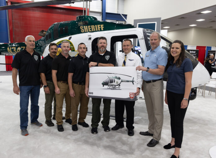 Spokane County Sheriff’s Office signs for a Bell 505