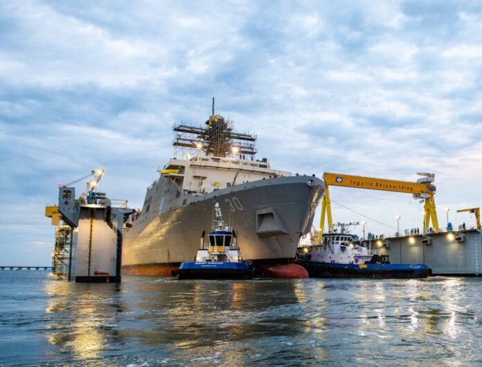 HII launches Amphibious Transport Dock Harrisburg (LPD 30)